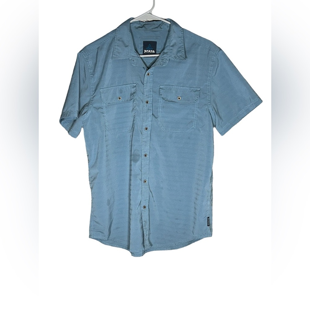 prAna Cayman Outdoor Shirt Men's Large Blue Double Pocket Lightweight M11170332